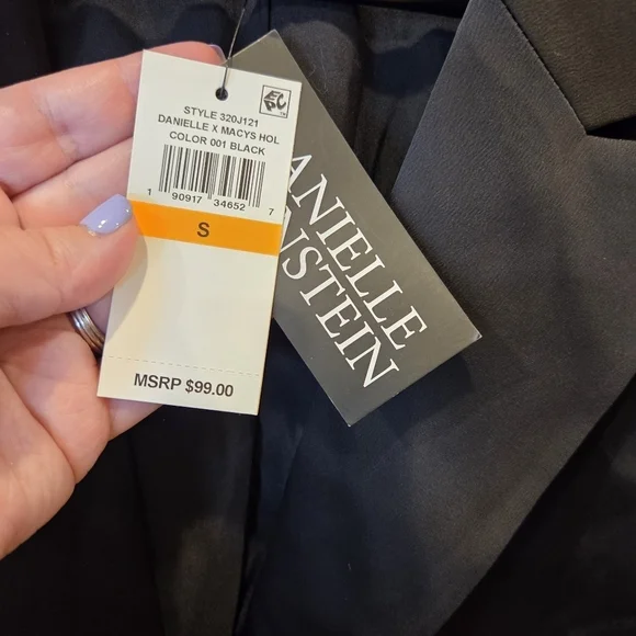 NWT Danielle Bernstein x Macy's Studded Sleeve Black Tuxedo Blazer Jacket Small - Picture 4 of 16